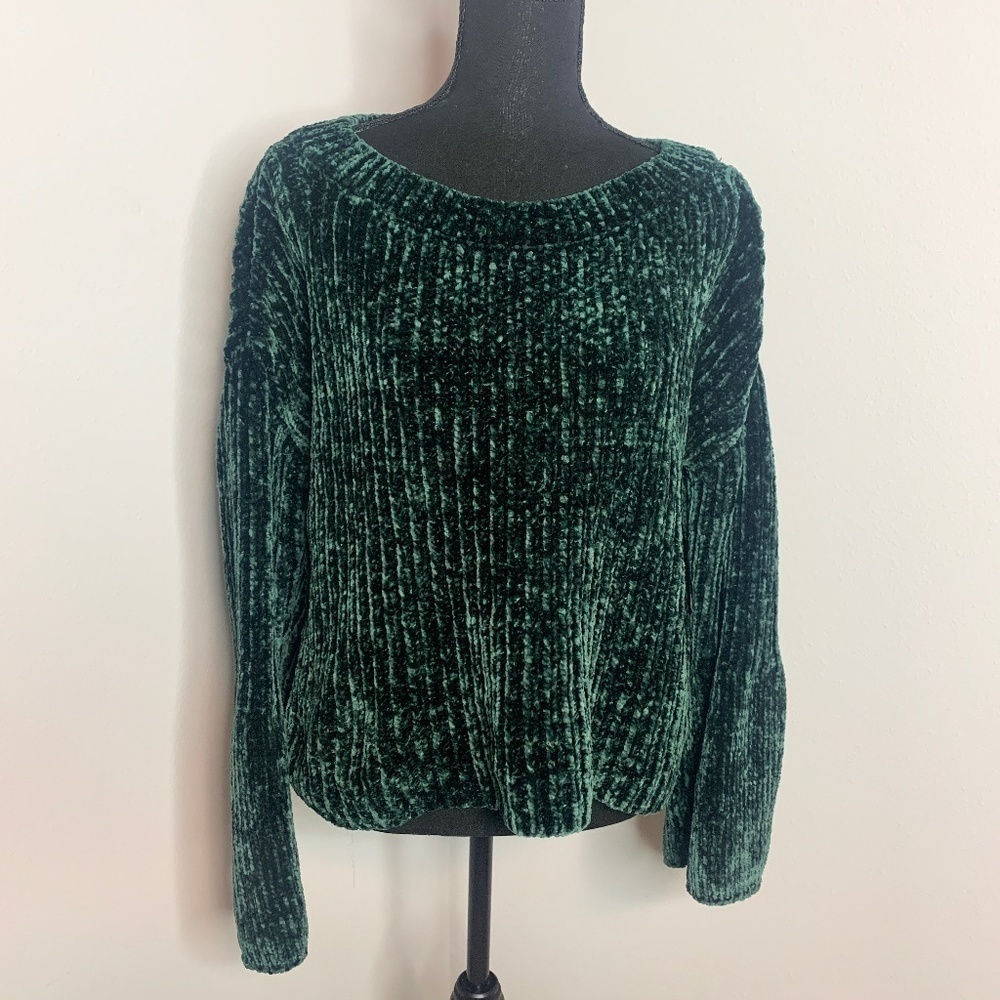 Express Knit Oversized Green Wide Cuffs Sweater (S)